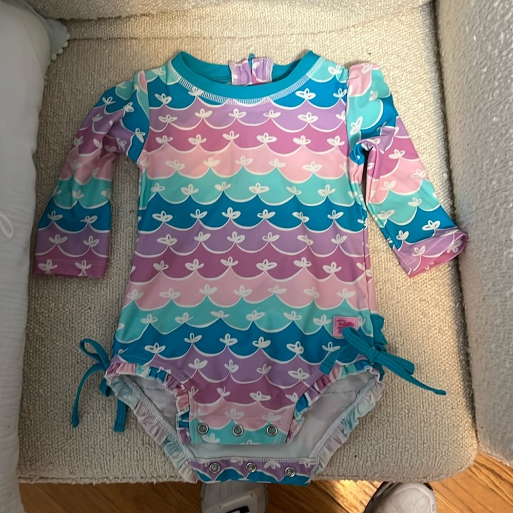 Ruffle butts mermaid 6-12m swimsuit longsleeve